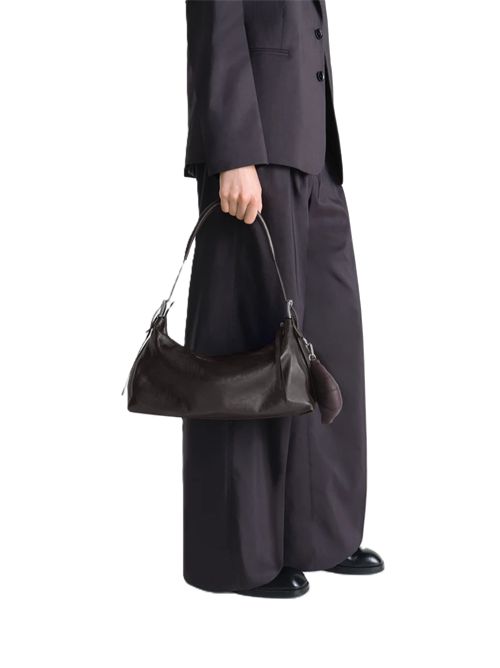BELTED BAGUETTE BAG IN LEATHERPaper Lux Leather Lemaire | BG0167 LL0108BR490 DARKCHOCOLATE